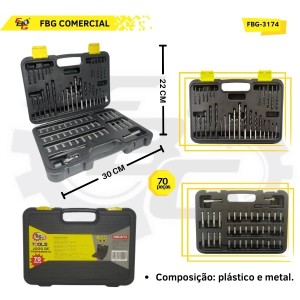FBG-3174 CONJUNTO FERRAMENTAS 70 PÇ