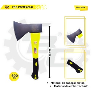 FBG-3064 MACHADINHA DE AÇO 600GM C/ CABO EMBORRACHADO