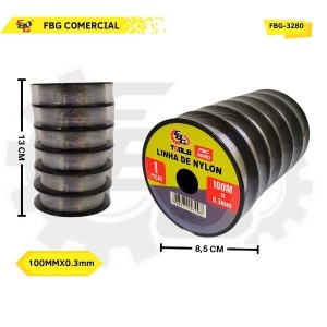 FBG-3280 LINHA DE NYLON C/6 UNID 0,3MMX100M