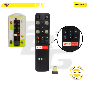 9304 CONTROLE SMART COMPATÍVEL C/ TCL BLUETOOTH NETFLIX E GLOBOPLAY