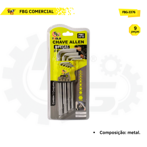 FBG-3376 CHAVE ALLEN C/ 9 PCS - M